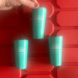 Set of 3 Casamigos Teal Stainless steel Shot Glasses